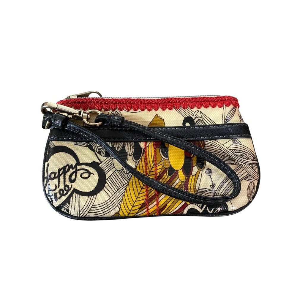 Sakroots Happy & Free Wristlet Wallet Key Ring Zip Pockets Boho Organizer Bag - Picture 2 of 5
